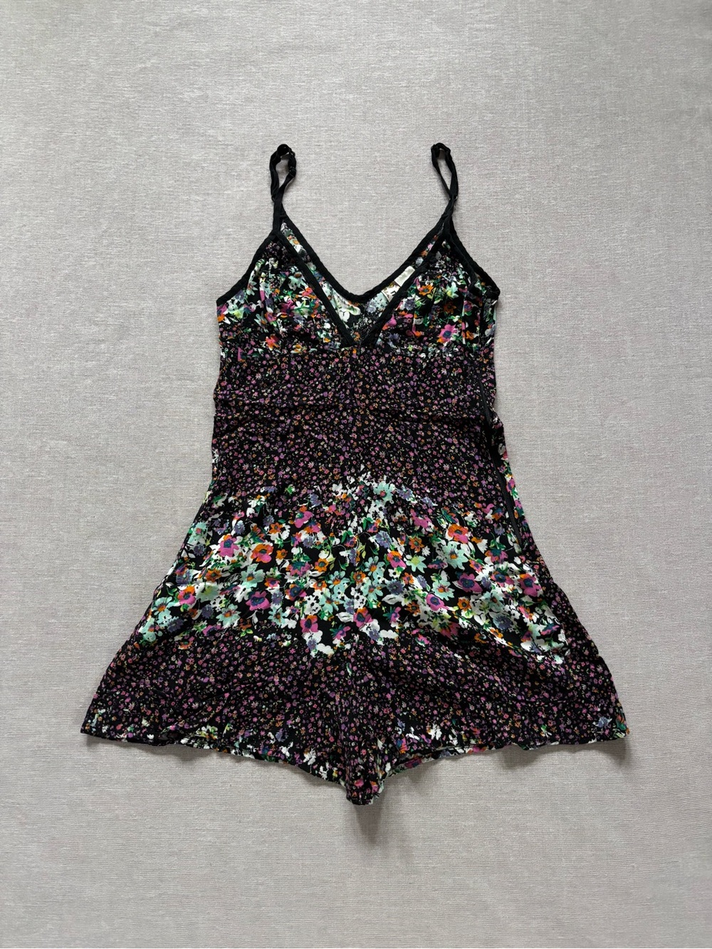 Mimi Chica floral coquette gypsy hippie playsuit camisole romper with cutouts XS